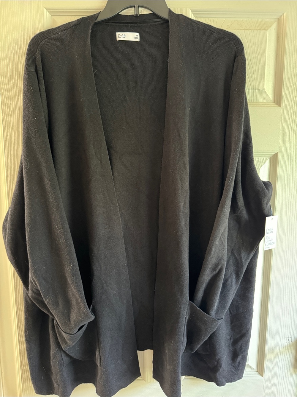 croft & barrow Black Open-Front Women's Cardigan
